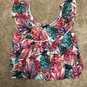 J. Crew Ruffle Top in Ratti Pineapple